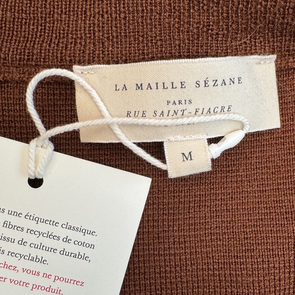 NWT Sézane Jude Cardigan in Chestnut Brown - Picture 6 of 7
